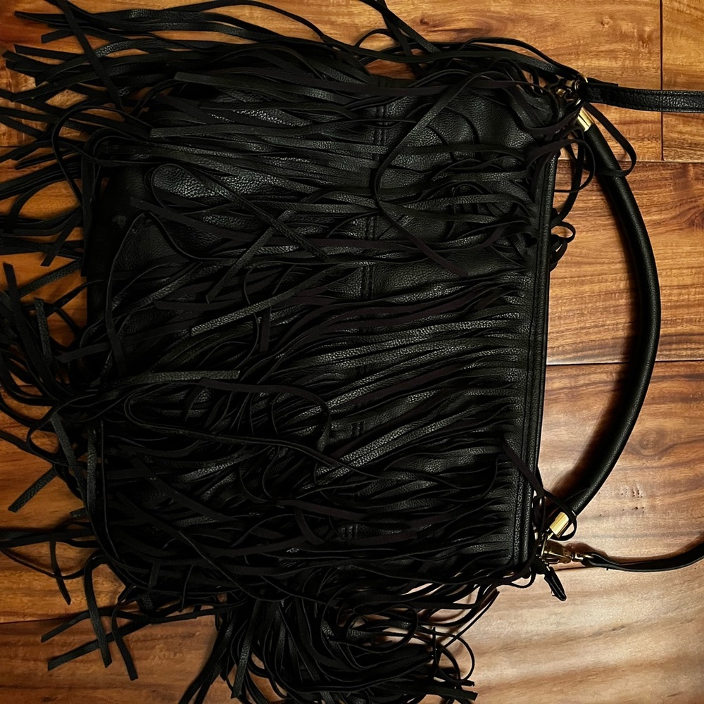 Never Used Excellent Condition Black H&M Fringed Purse
